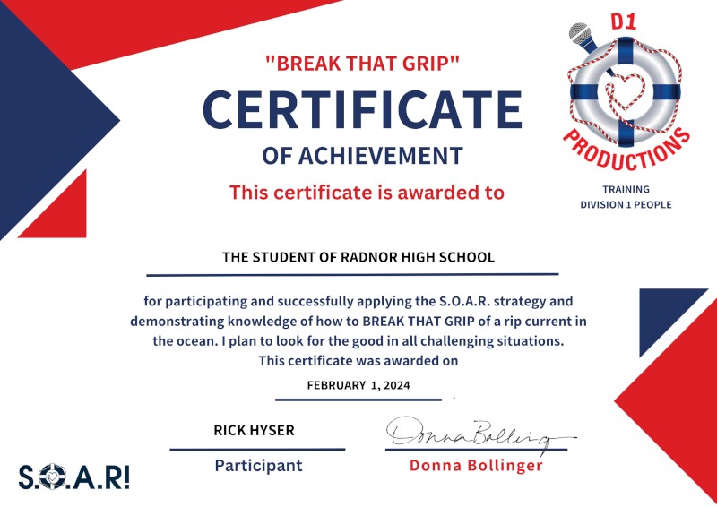 Break That Grip certificate